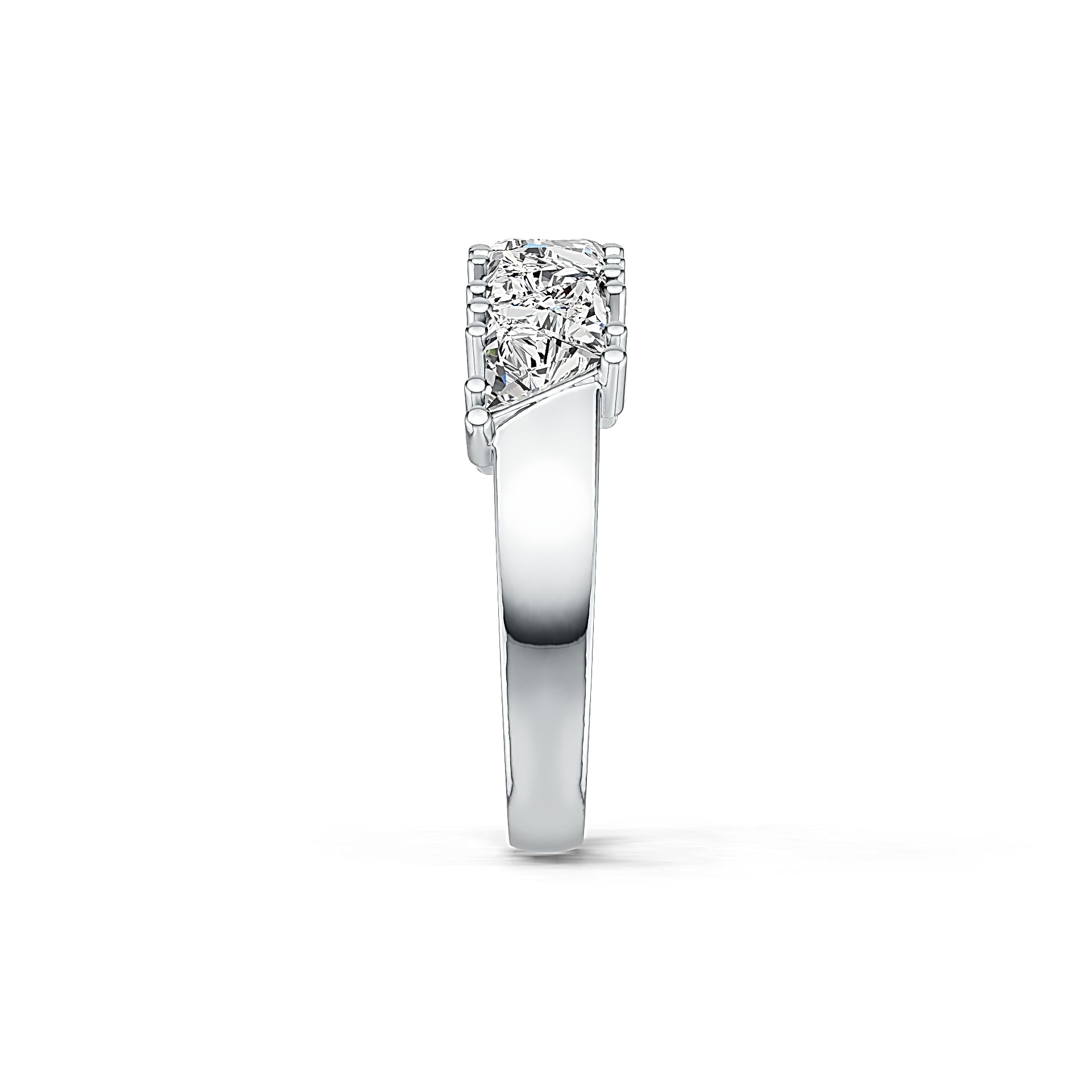 Platinum Semi Mount Ring Setting Trillion TR 4X4mm DHJ