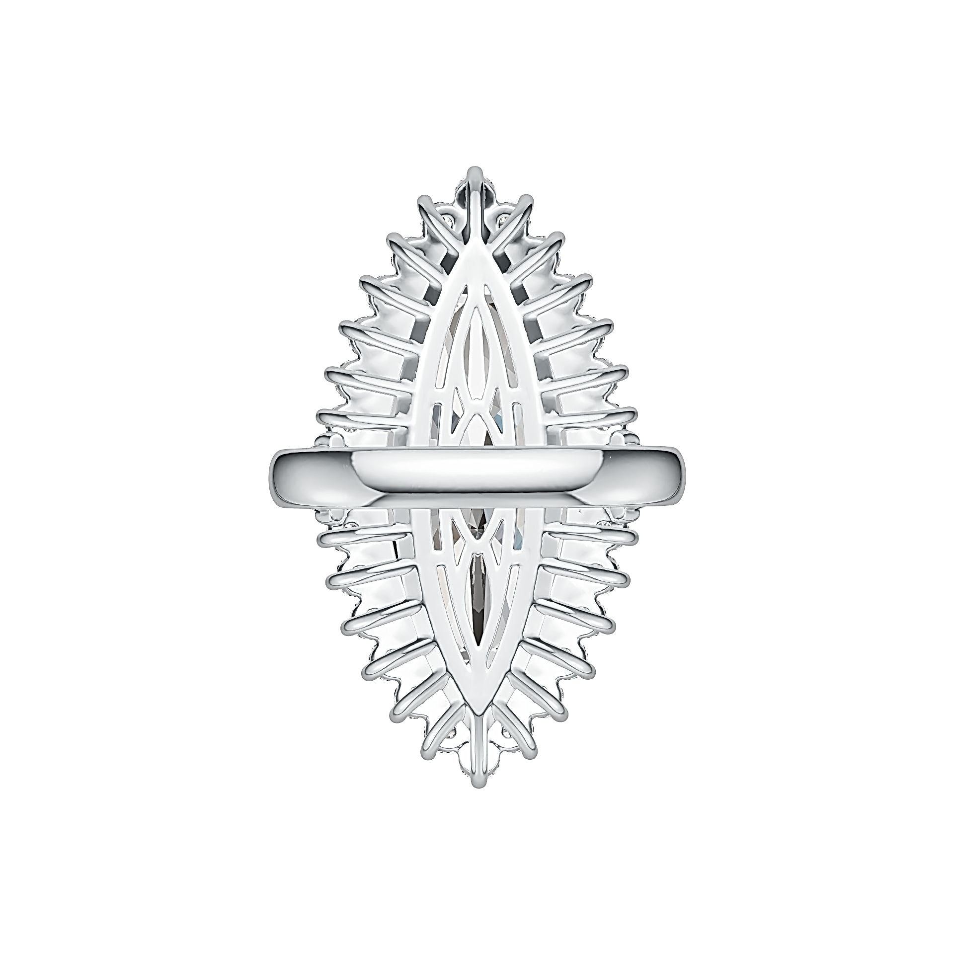 18K Gold Semi Mount Ring Setting Marquise MQ 31X14mm Diamond Accent DHJ