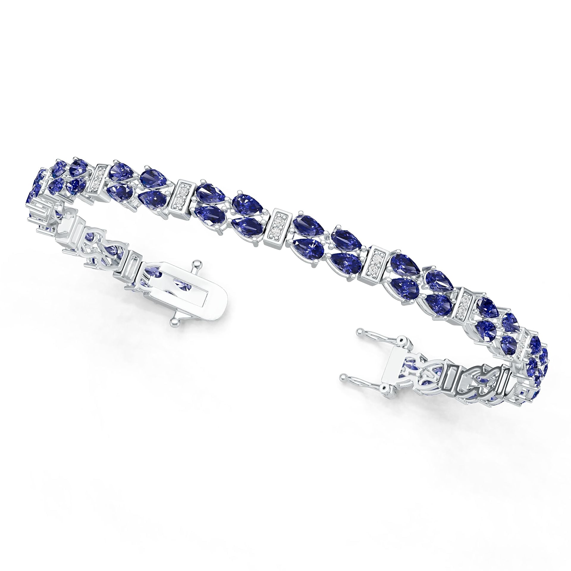 Platinum Semi Mount Bracelet Setting Pear Pe 5x3mm Syz Jewelry