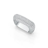 Sterling Silver Ring Pave Square Ring with White Topaz or Moissanite DHJ