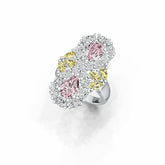 Sterling Silver Semi Mount Ring Setting Pear PE 9x6mm PE 5x3mm OV 4x3mm DHJ