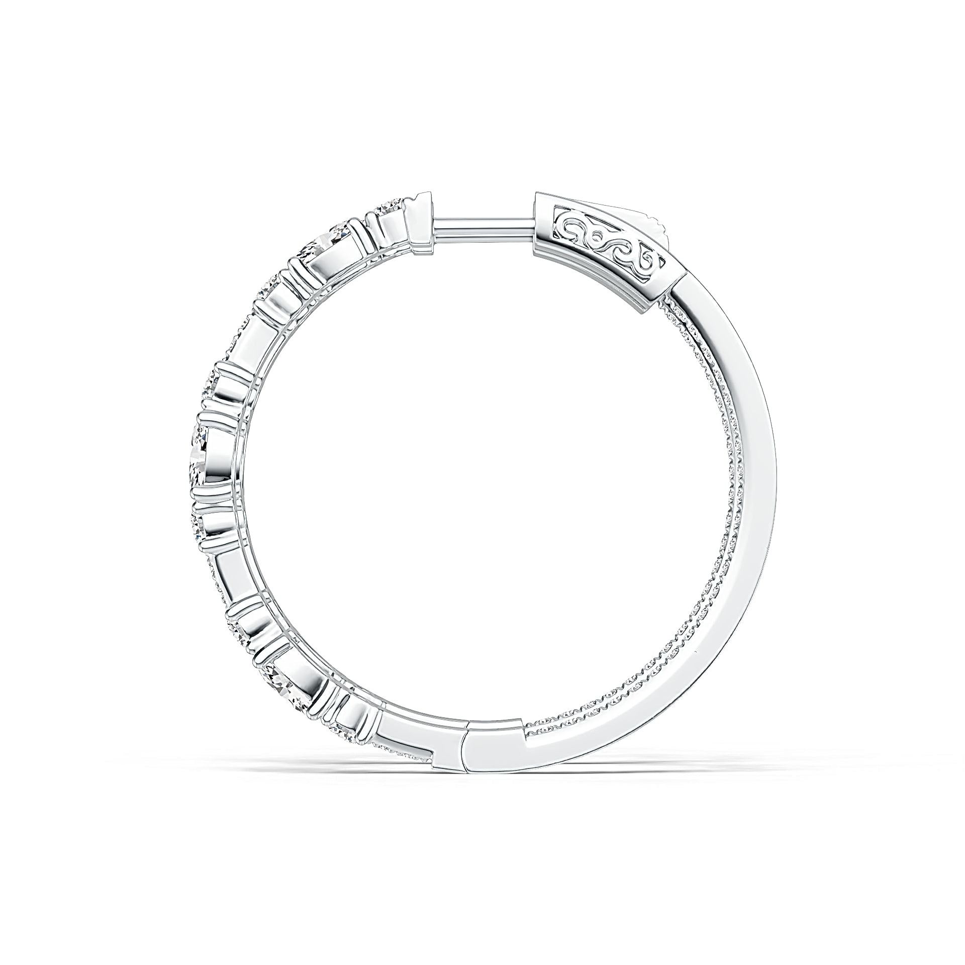 Platinum Semi Mount Earrings Setting Oval OV 6X4mm Diamond Accent DHJ