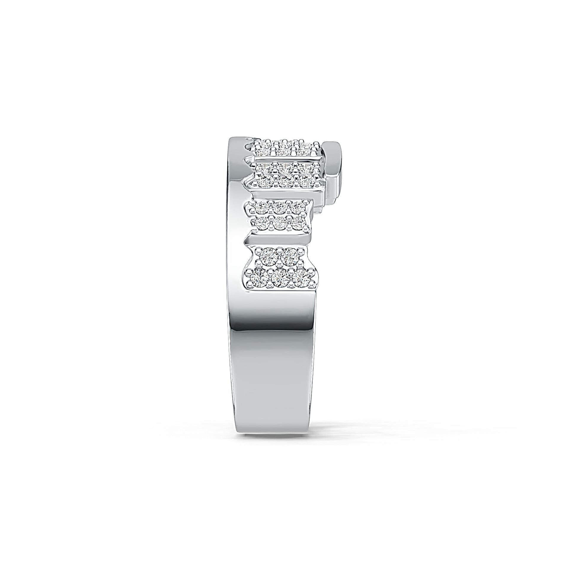 14K Gold Semi Mount Ring Setting Round RD 1.2mm Diamond Accent DHJ
