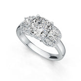 Sterling Silver Semi Mount Ring Setting Cushion CU 7.5X7.5mm CU 4X4mm DHJ