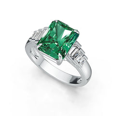 Sterling Silver Semi Mount Ring Setting Emerald OCT 10x8mm Syzjewelry