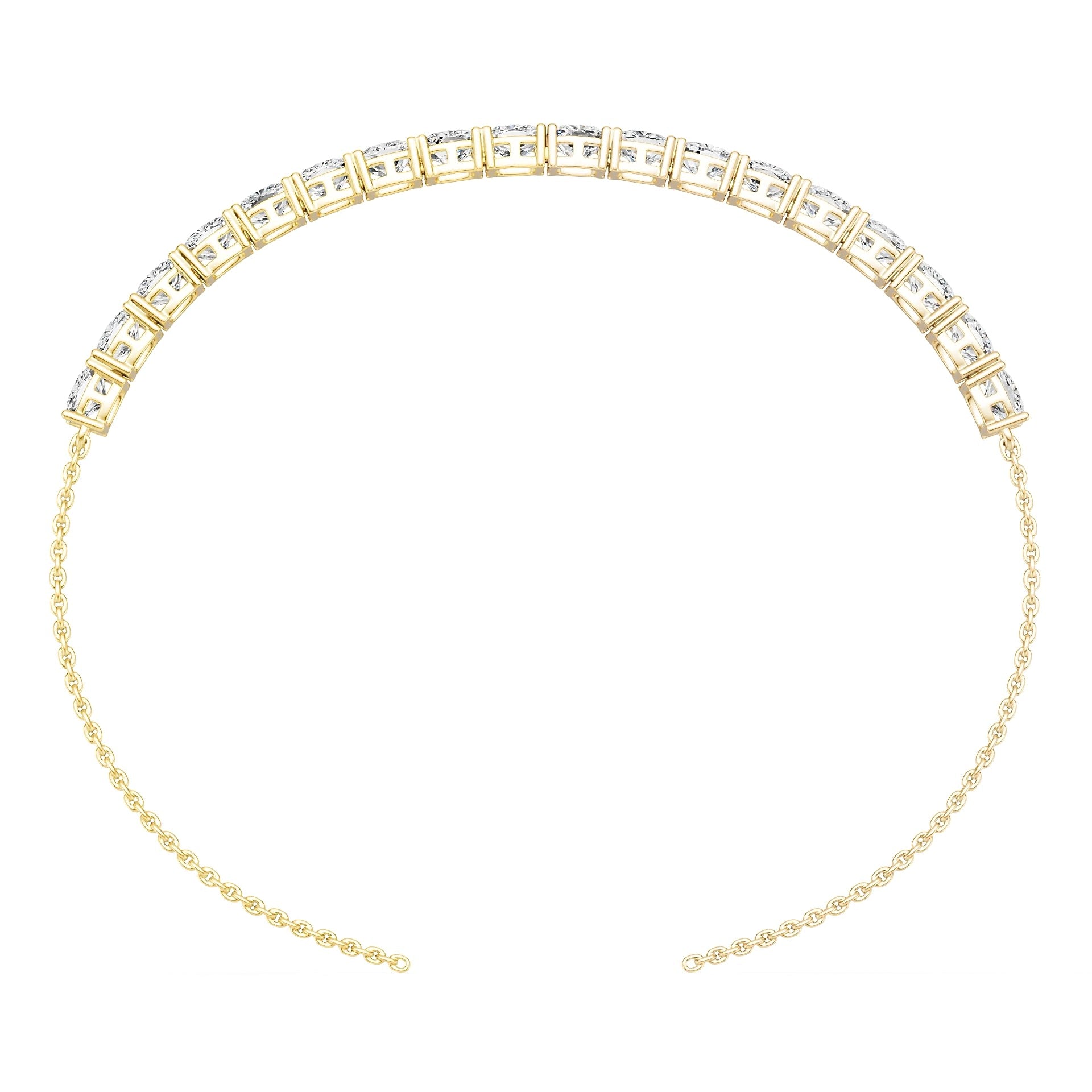18K Gold Semi Mount Bracelet Setting Cushion Cu 5x5mm Diamond Accent Syz Jewelry