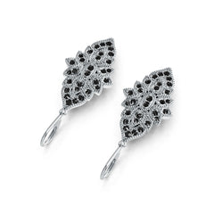 Sterling Silver Dangling Earrings with White Topaz or Moissanite DHJ