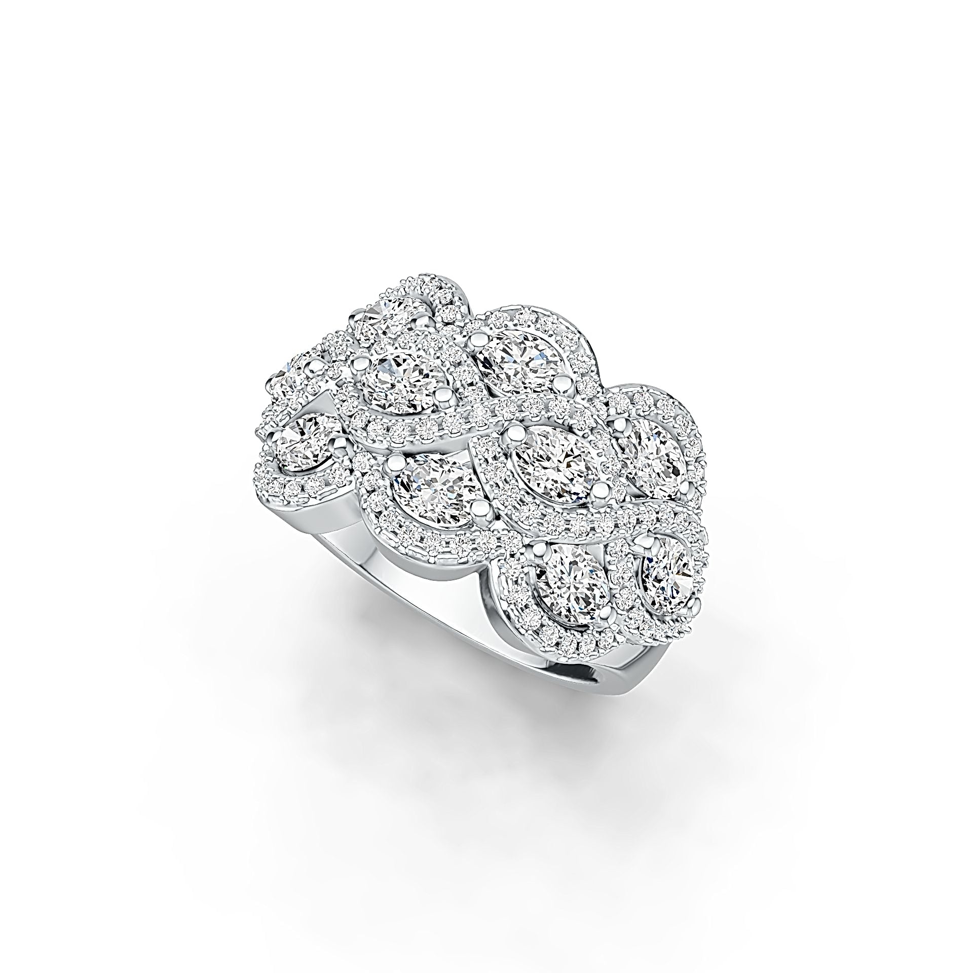 Sterling Silver Semi Mount Ring Setting Oval OV 4X3mm with White Topaz Twist Ring - Syzjewelry