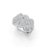 Sterling Silver Semi Mount Ring Setting Oval OV 4X3mm with White Topaz Twist Ring - Syzjewelry