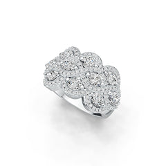 Sterling Silver Semi Mount Ring Setting Oval OV 4X3mm with White Topaz Twist Ring - Syzjewelry