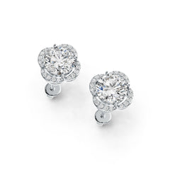 Sterling Silver Semi Mount Earrings Setting Round RD 8x8mm DHJ