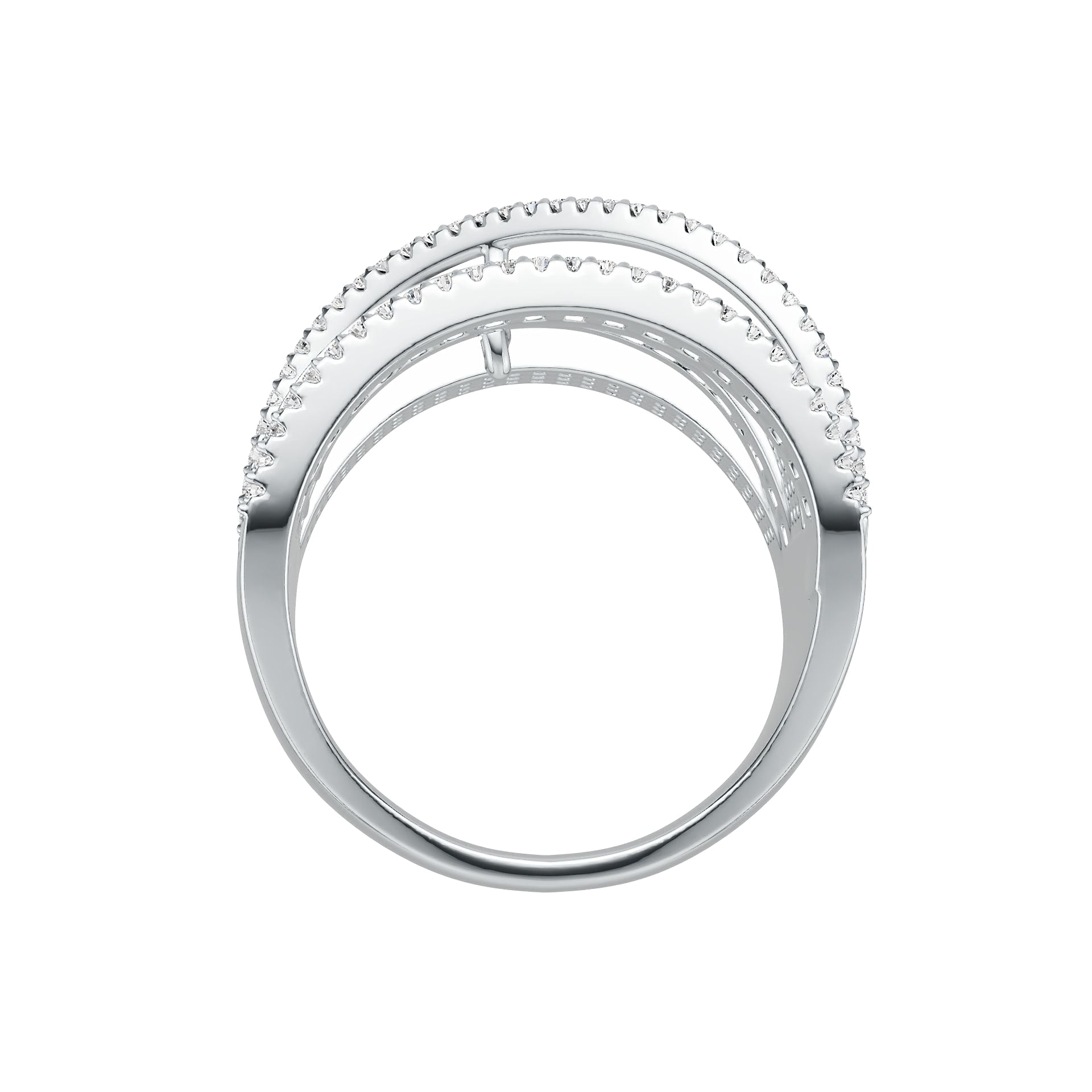 Platinum Semi Mount Ring Setting Round Ro 2x1mm Diamond Accent Syz Jewelry