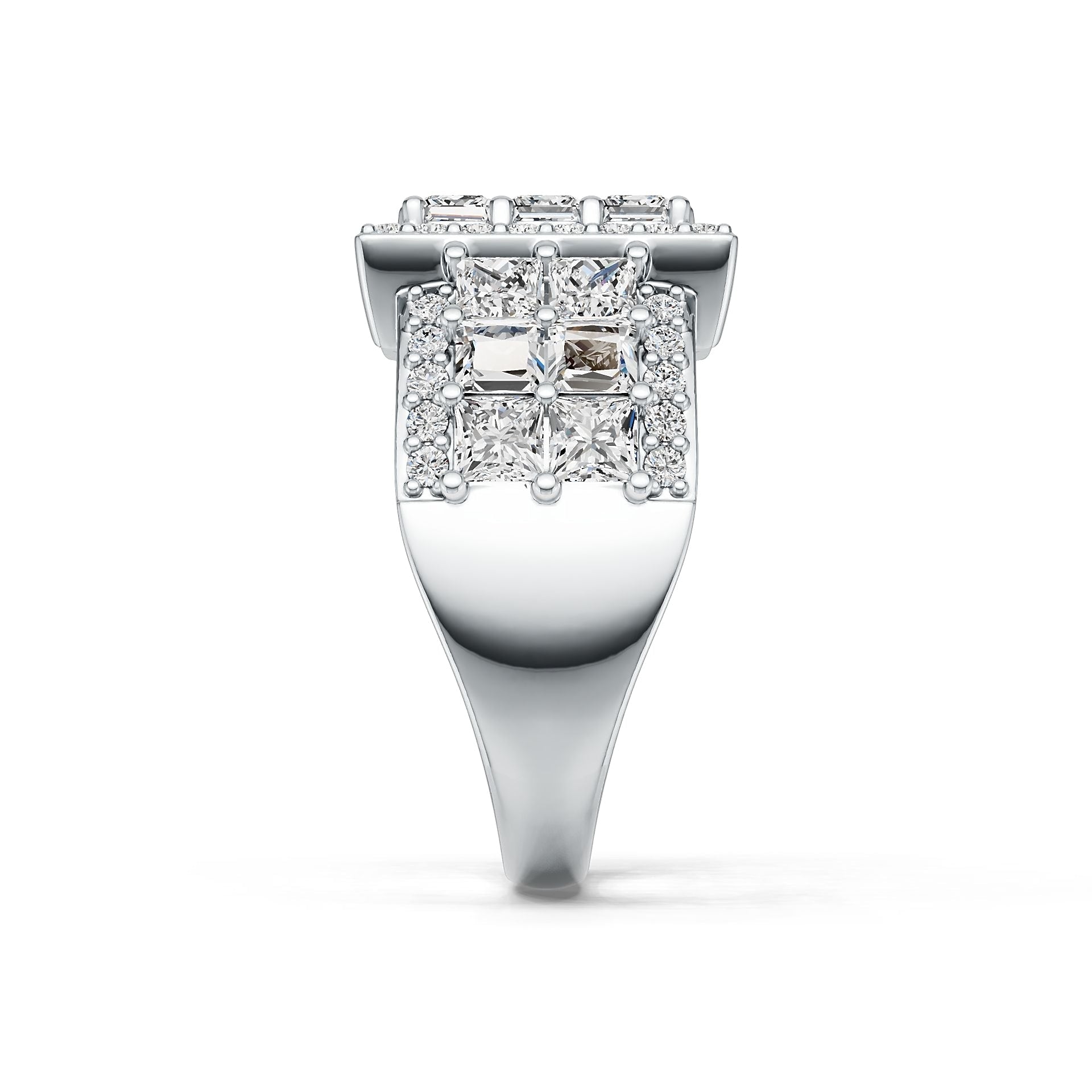 Platinum Semi Mount Ring Setting Princess SQ 3X3mm Diamond Accent DHJ