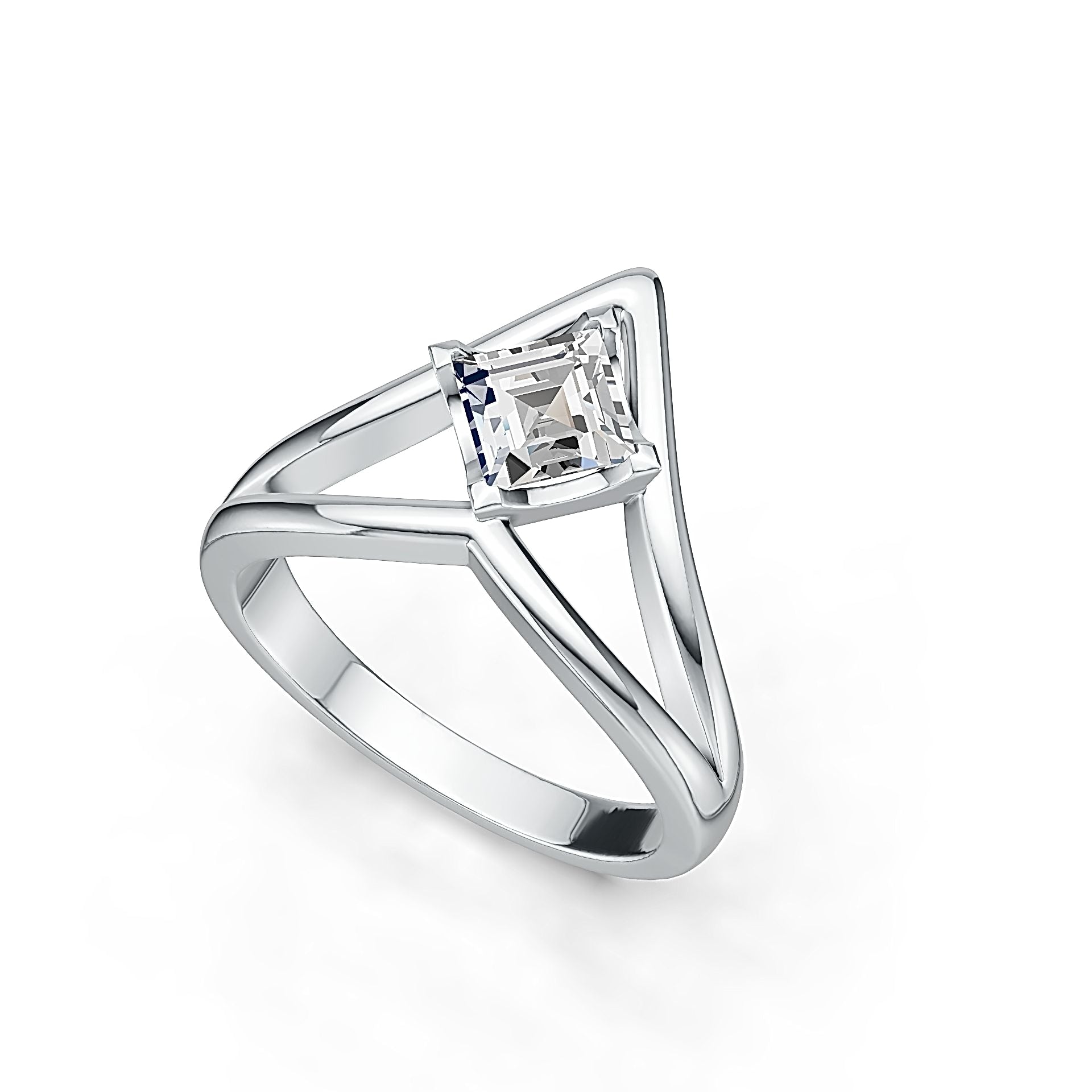 Sterling Silver Semi Mount Ring Setting Princess SQ 5x5mm Syzjewelry