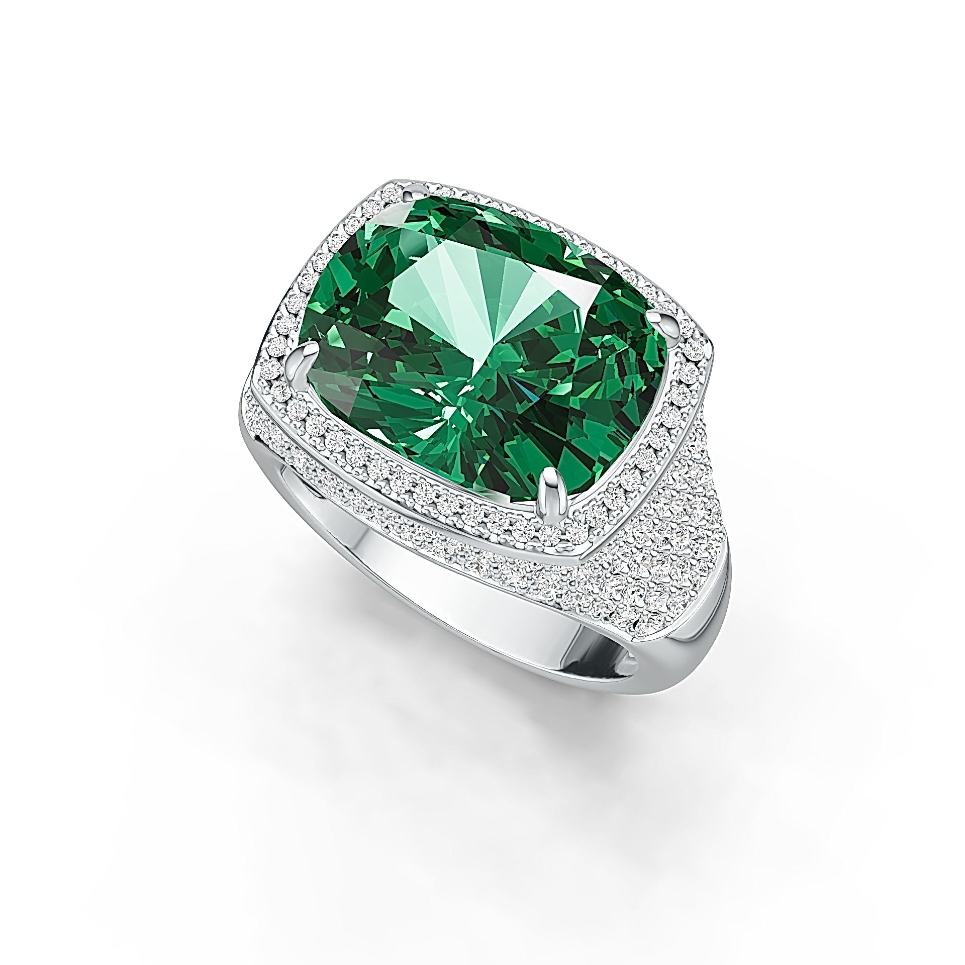 Sterling Silver Semi Mount Ring Setting Cushion CU 15X12mm DHJ