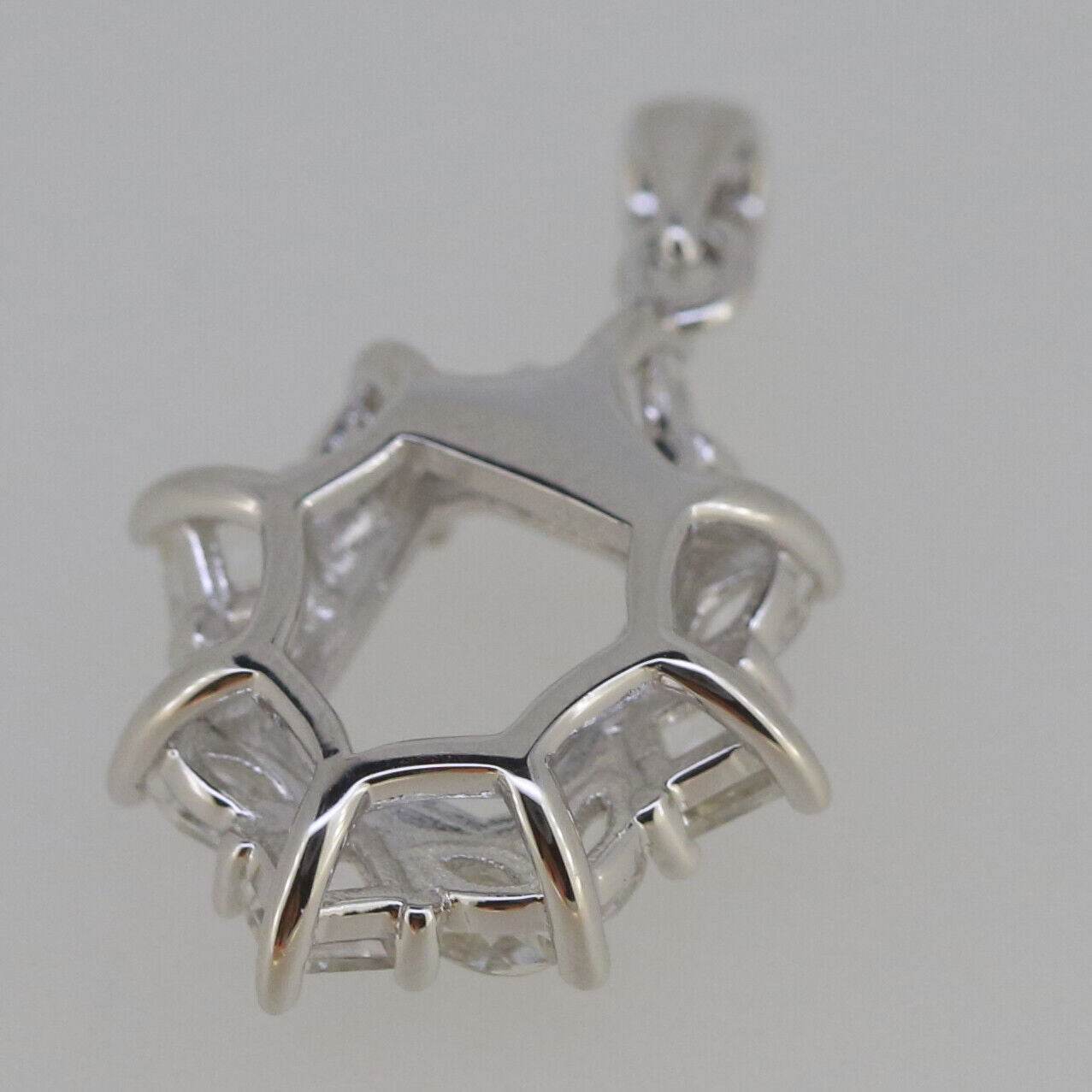 18K Gold Semi Mount Pendant Setting OCT 9x7mm W/ Diamond Accent Syzjewelry