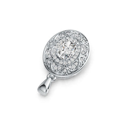 18K Gold Semi Mount Pendant Setting Oval OV 8X6mm Diamond Accent DHJ