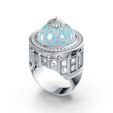 Sterling Silver Semi Mount Ring Setting Round RD 15x15mm Cabochon Bezel DHJ