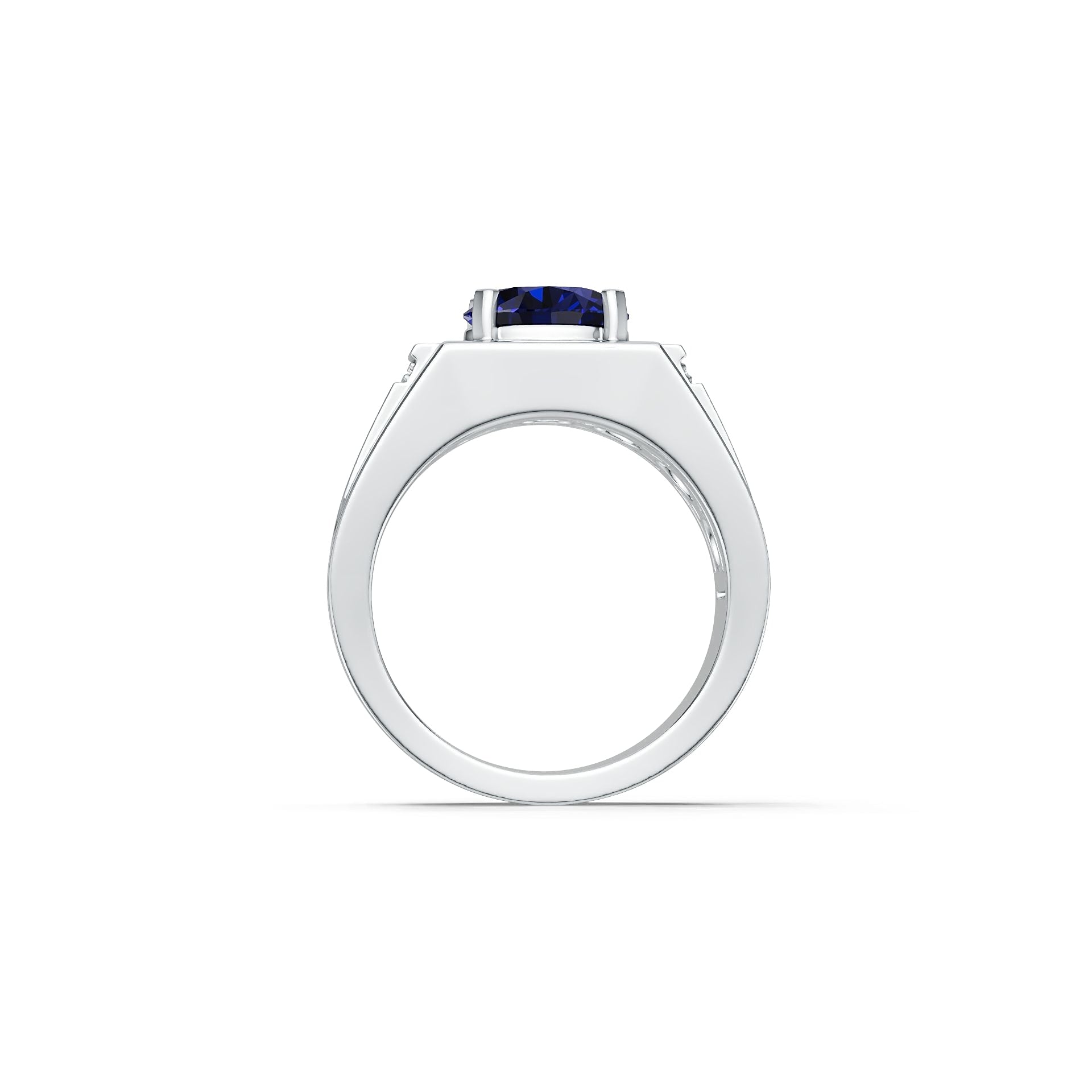 Men's Sterling Silver Semi Mount Ring Setting Round RD 9X9mm Prongs Set Syzjewelry