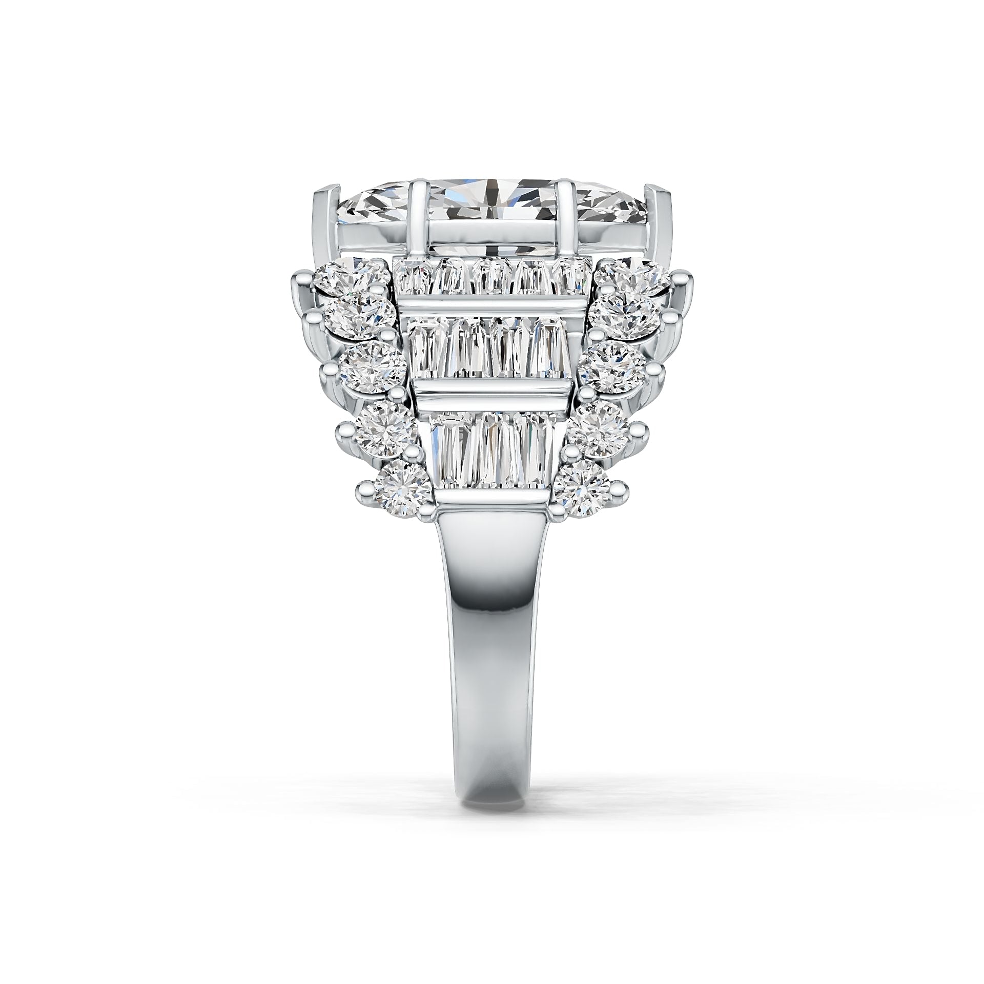 10K Gold Semi Mount Ring Setting Marquise MQ 14X7mm with Moissanite Accent DHJ