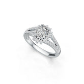Sterling Silver Semi Mount Ring Setting Oval OV 7X5mm Halo DHJ