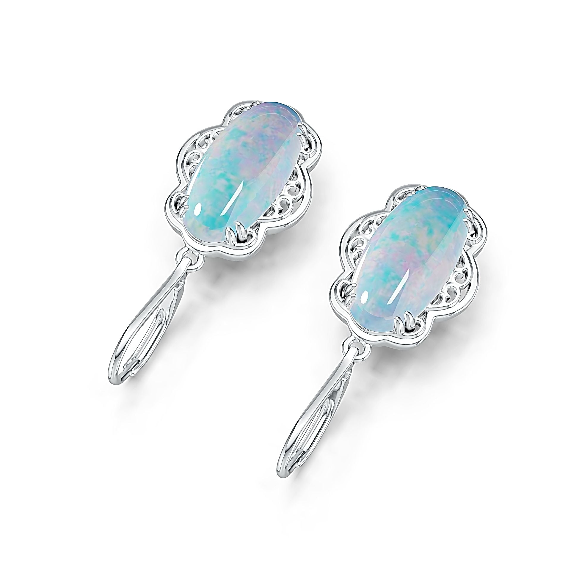 Sterling Silver Semi Mount Earrings Setting Oval OV 16X8mm DHJ