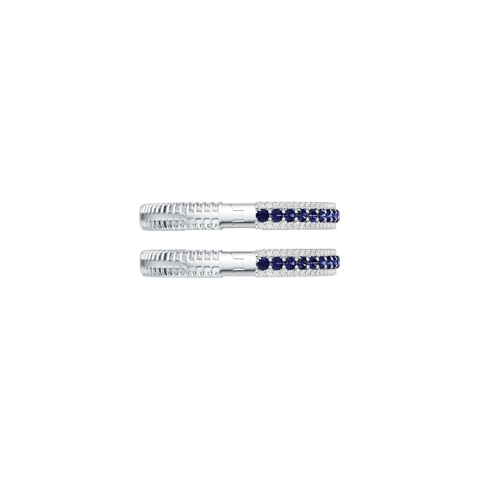 Sterling Silver Hoop Earrings with White Topaz or Moissanite Syzjewelry