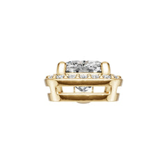 18K Gold Semi Mount Pendant Setting Cushion Cu 5x6mm Diamond Accent Syz Jewelry