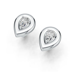 Platinum Semi Mount Earrings Setting Pear PE 6x4mm DHJ