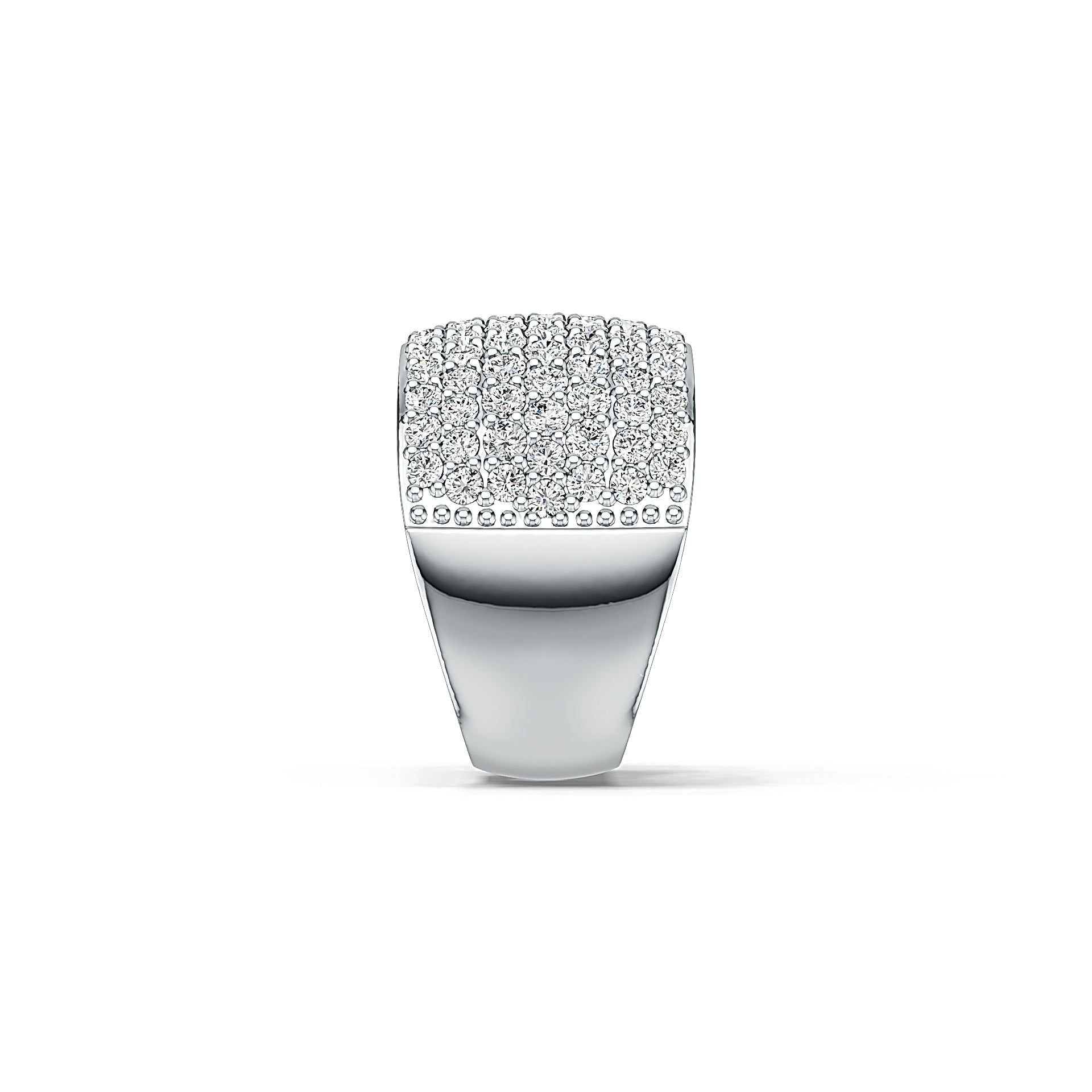 18K Gold Pave Ring Multi-Row with White Topaz or Moissanite Diamond Accent DHJ
