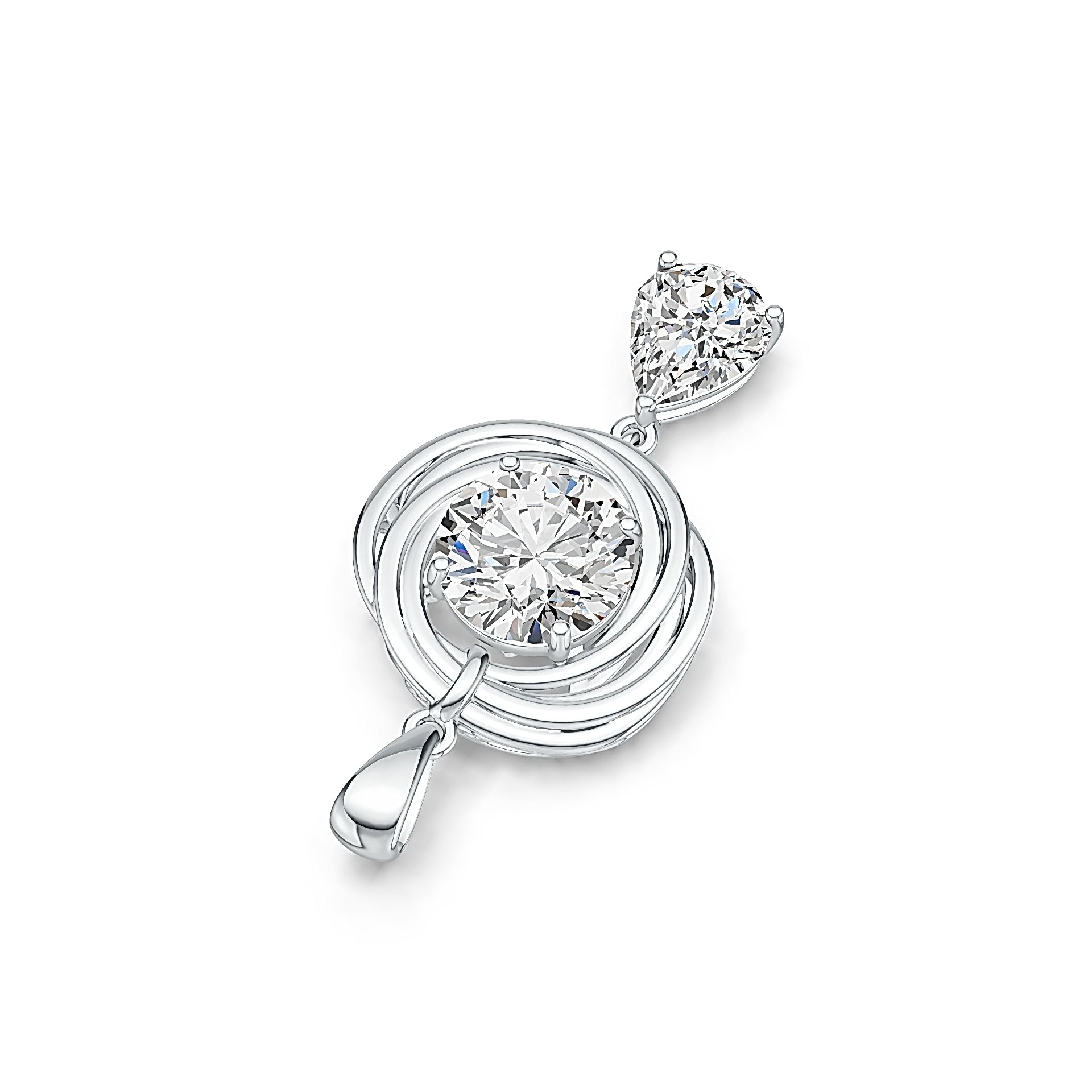 Sterling Silver Semi Mount Pendant Setting Round RD 11x11mm DHJ