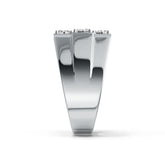 Platinum Semi Mount Ring Setting Emerald OCT 4X4mm Diamond Accent DHJ
