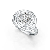 Sterling Silver Semi Mount Ring Setting Round RD 9x9mm Swirl Infinity Design Syzjewelry