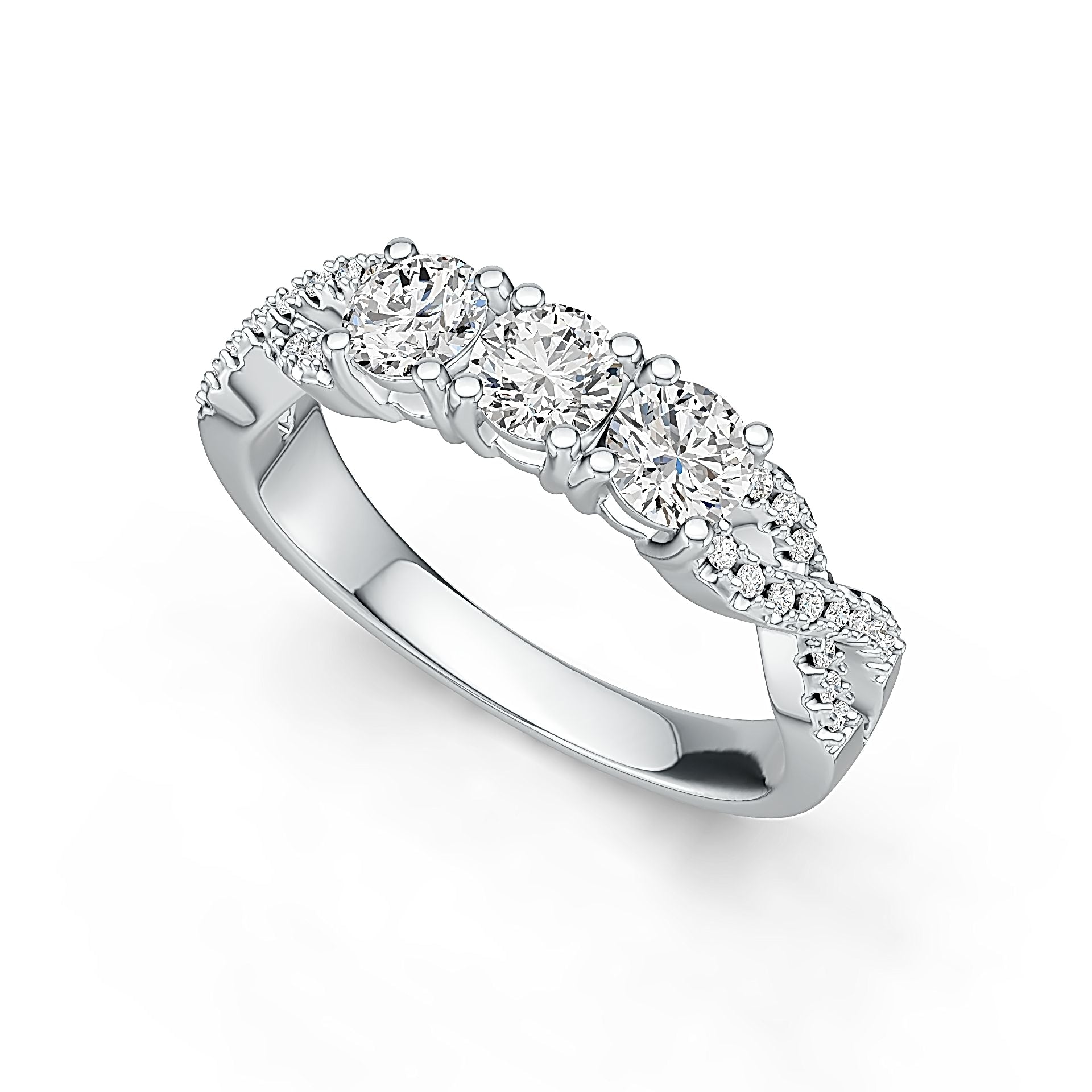 Sterling Silver Semi Mount Ring Setting Round RD 4x4mm DHJ