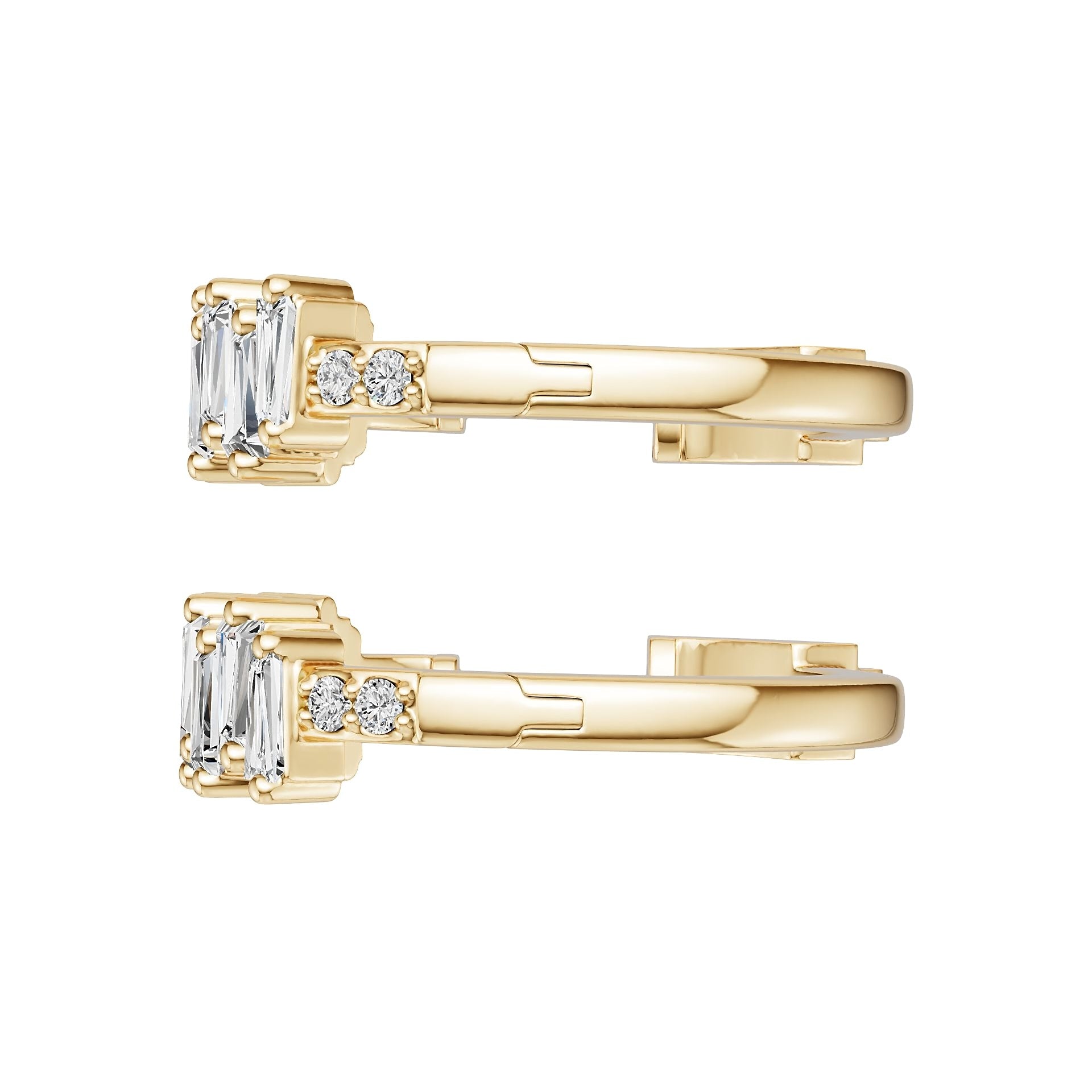 18K Gold Semi Mount Earrings Setting Square Sq 4x2mm Syz Jewelry