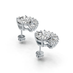 Sterling Silver Semi Mount Earrings Setting Round RD 8x8mm DHJ