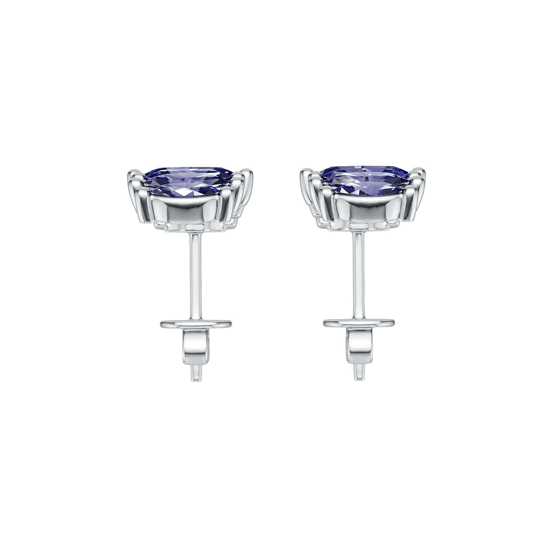 18K Gold Semi Mount Earrings Setting Round Ro 6x3mm Syz Jewelry