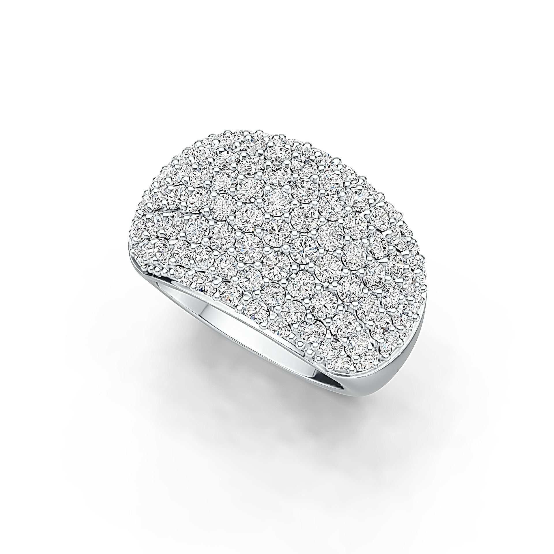 Sterling Silver Cluster Cocktail Ring with White Topaz or Moissanite DHJ