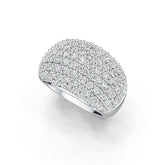 Sterling Silver Cluster Cocktail Ring with White Topaz or Moissanite DHJ