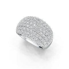 Sterling Silver Cluster Cocktail Ring with White Topaz or Moissanite DHJ