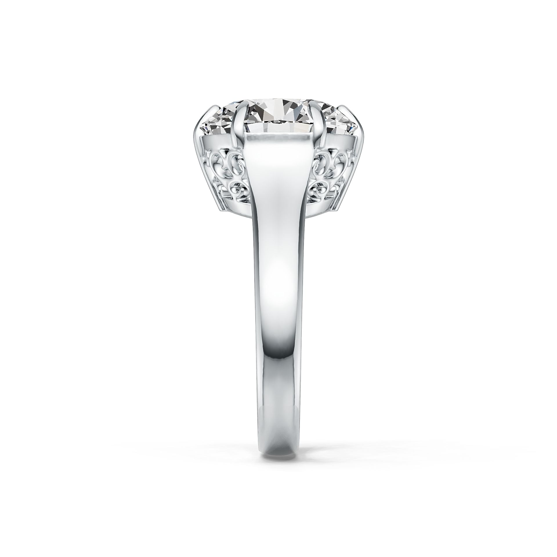 10K Gold Semi Mount Ring Setting Round RD 12X12mm Solitaire DHJ