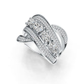 Sterling Silver Semi Mount Ring Setting Oval OV 6X4mm with White Topaz DHJ