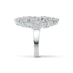 18K Gold Cluster Cocktail Ring with White Topaz or Moissanite Diamond Accent DHJ