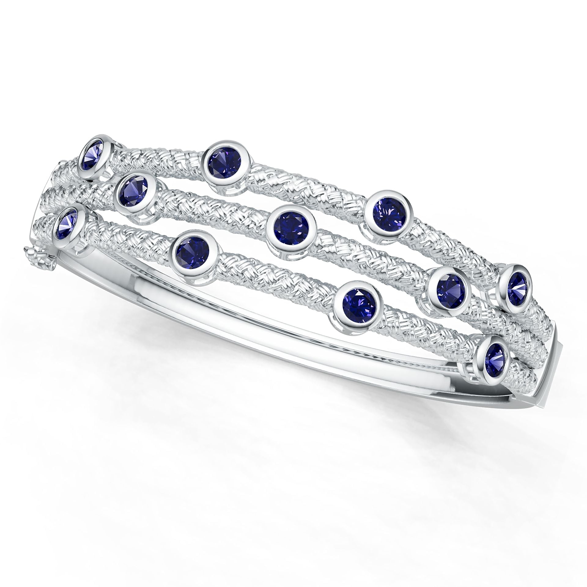Platinum Semi Mount Bracelet Setting Round Ro 5x5mm Syz Jewelry