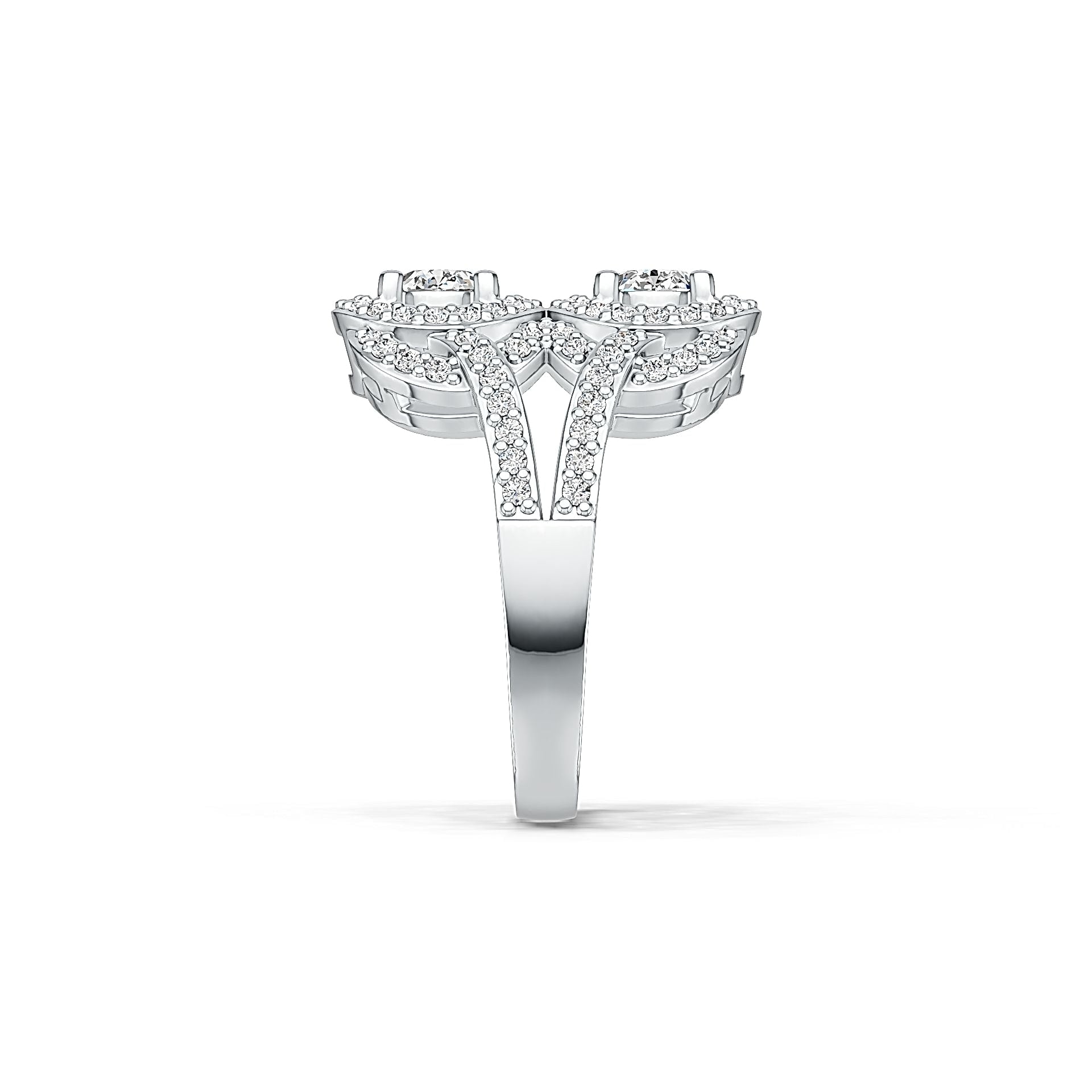 Platinum Semi Mount Ring Setting Oval OV 7X5mm with White Topaz Diamond Accent DHJ