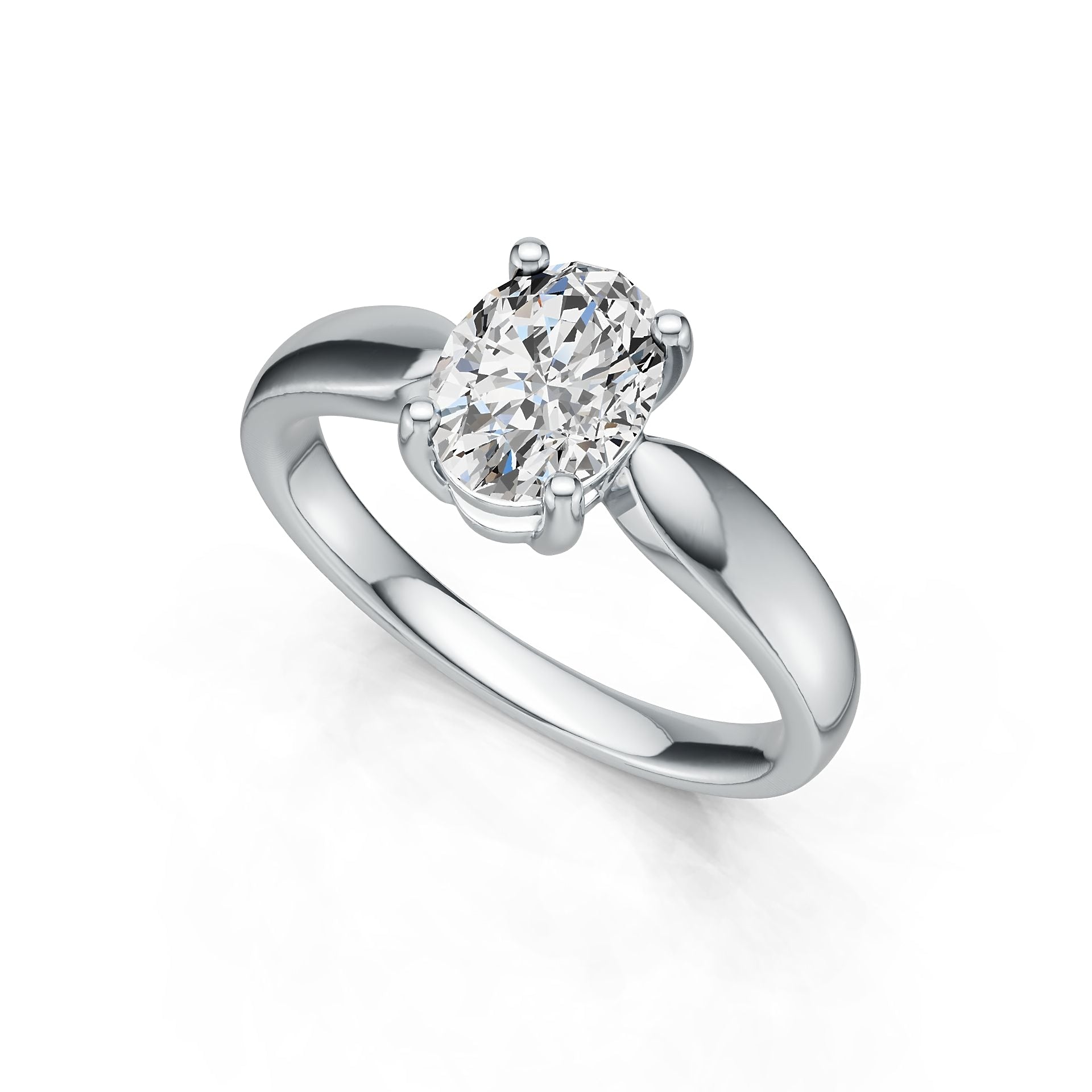 Sterling Silver Semi Mount Ring Setting Oval OV 8X6mm Solitaire DHJ