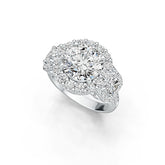 Sterling Silver Semi Mount Ring Setting Round RD 10x10mm Emerald OCT 5x4mm DHJ