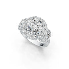 Sterling Silver Semi Mount Ring Setting Round RD 10x10mm Emerald OCT 5x4mm DHJ