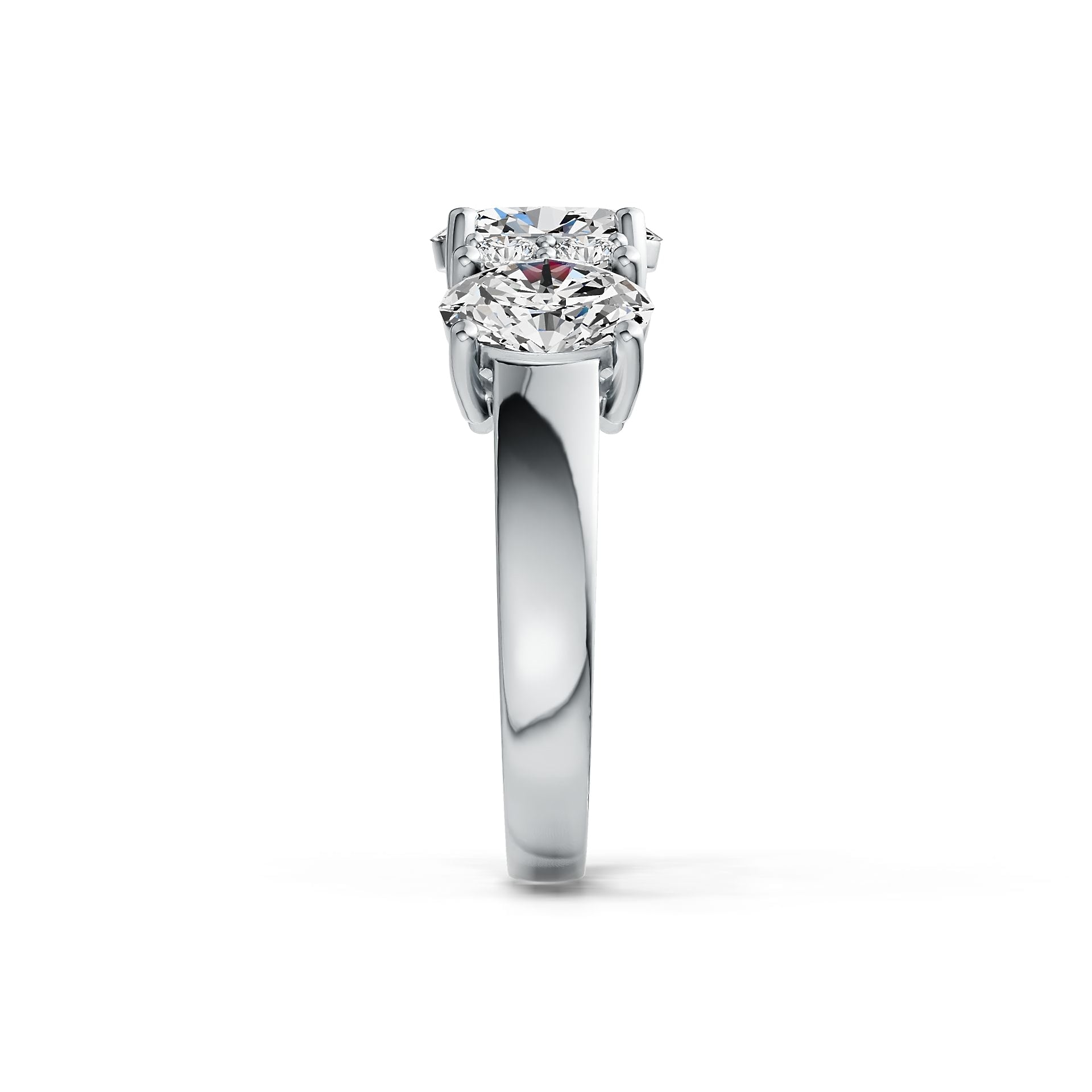 14K Gold Semi Mount Ring Setting Oval OV 8X6mm OV 7X5mm with Diamond Accent DHJ