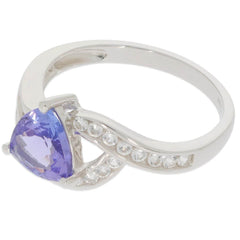 Platinum Semi Mount Ring Setting Trillion Tri 7x7mm Split Diamond Accent Syzjewelry